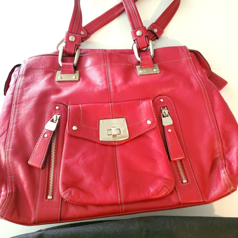 B'MAKOWSKY RED LEATHER BAG